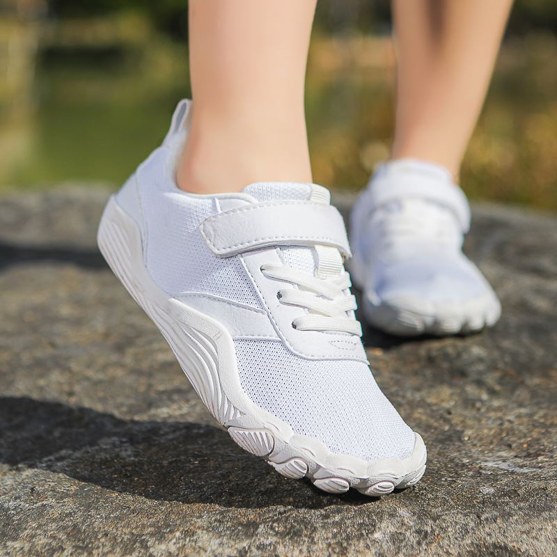 Kids Barefoot Wide Toe Box Sneaker worn, view 5