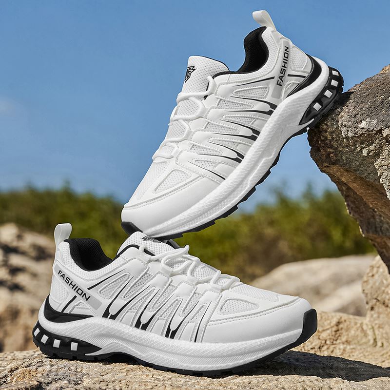 Air-Cushion Wide Toe Box Trail Sneaker worn, view 2