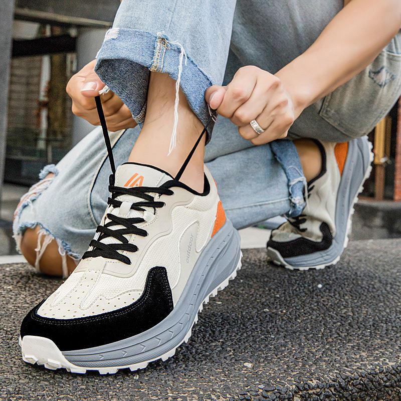 Leather Wide Toe Box Outdoor Shoe worn, view 4